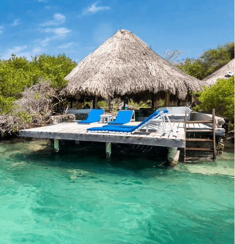 Coralina island en el mar caribe Cartagena de indias